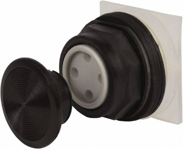 Schneider Electric - 30mm Mount Hole, Extended Straight, Pushbutton Switch Only - Black Pushbutton, Momentary (MO) - Apex Tool & Supply