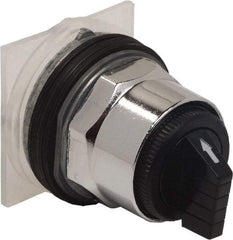 Schneider Electric - 1.18 Inch Mount Hole, 3 Position, Knob and Pushbutton Operated, Selector Switch Only - Black, Maintained (MA), without Contact Blocks, Weatherproof and Dust and Oil Resistant - Apex Tool & Supply