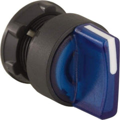 Schneider Electric - 22mm Mount Hole, 2 Position, Handle Operated, Selector Switch Only - Blue, Maintained (MA), Illuminated, Shock, Vibration and Water Resistant - Apex Tool & Supply