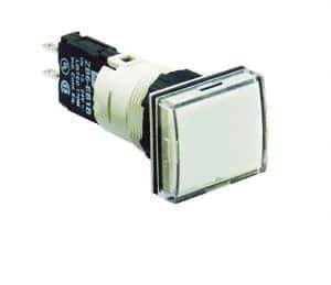 Schneider Electric - 12-24 VAC/VDC White Lens LED Pilot Light - Rectangle Lens, Quick Connect Connector, 24mm Wide, Vibration Resistant - Apex Tool & Supply