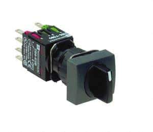 Schneider Electric - 16mm Mount Hole, Selector Switch - Black, Maintained (MA), NO/NC, Vibration Resistant - Apex Tool & Supply