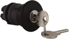 Schneider Electric - 22mm Mount Hole, Extended Mushroom Head, Pushbutton Switch Only - Round, Black Pushbutton, Nonilluminated, Maintained (MA) - Apex Tool & Supply