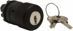 Schneider Electric - 22mm Mount Hole, Extended Mushroom Head, Pushbutton Switch Only - Round, Black Pushbutton, Nonilluminated, Maintained (MA) - Apex Tool & Supply