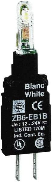 Schneider Electric - 12-24 VAC White Lens LED Indicating Light - Quick Connect Connector, Shock Resistant, Vibration Resistant - Apex Tool & Supply