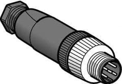 Telemecanique Sensors - 3 Amp, M12 5 Pin Male Straight Field Attachable Connector Sensor and Receptacle - 30 VAC, 36 VDC, IP67 Ingress Rating - Apex Tool & Supply