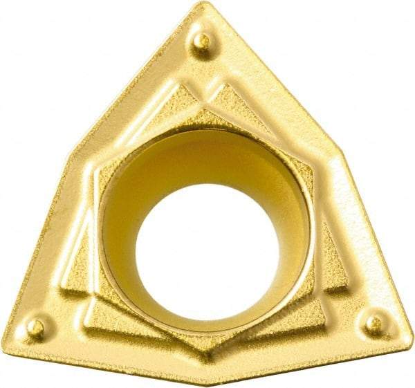 Kyocera - WPMT21.51 HQ Grade PV720 Cermet Turning Insert - TiCN (Megacoat Nano) Finish, 80° Trigon, 1/4" Inscr Circle, 3/32" Thick, 1/64" Corner Radius - Apex Tool & Supply