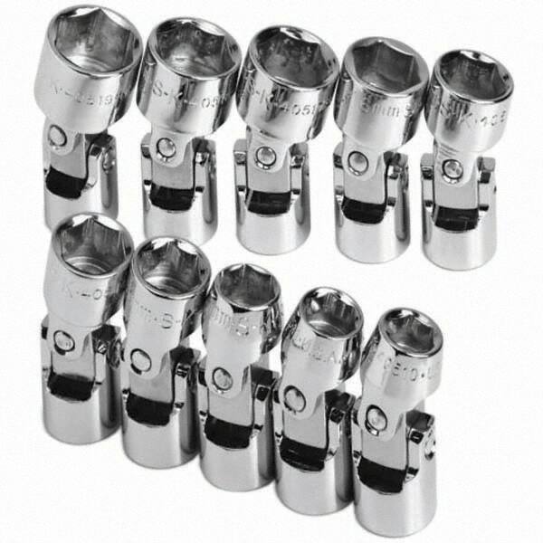 SK - 3/8" Drive Standard Socket Set - 10 to 19mm, Metric Measurement Standard - Apex Tool & Supply