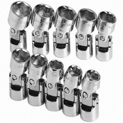 SK - 3/8" Drive Standard Socket Set - 10 to 19mm, Metric Measurement Standard - Apex Tool & Supply