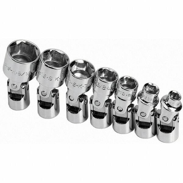 SK - 1/4" Drive Standard Socket Set - 3/16 to 9/16", Inch Measurement Standard - Apex Tool & Supply