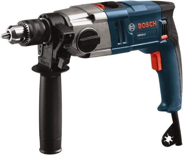 Bosch - 120 Volt 1/2" Keyed Chuck Electric Hammer Drill - 0 to 50,000 BPM, 0 to 1,200 RPM - Apex Tool & Supply
