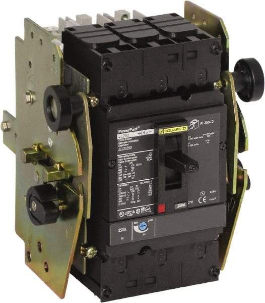Square D - 175 Amp, 250 VDC, 600 VAC, 3 Pole, Panel Mount Molded Case Circuit Breaker - Thermal Magnetic Trip, Multiple Breaking Capacity Ratings, 3/0, 4-4/0 AWG - Apex Tool & Supply