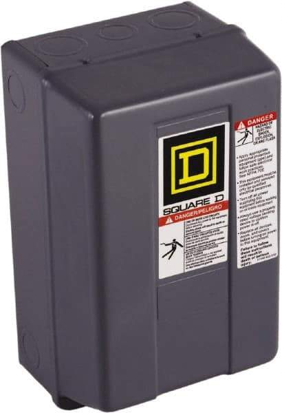 Square D - 1 NEMA Rated, 3 Pole, Electrically Held Lighting Contactor - 30 A (Tungsten), 208 VAC at 60 Hz - Apex Tool & Supply