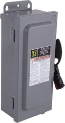 Square D - 100 Amp, 600 VAC/VDC, 3 Pole Nonfused Safety Switch - NEMA 12, 40 hp at 600 VAC, 50 hp at 600 VDC (Single Phase), 100 hp at 600 VAC, 50 hp at 600 VDC (Triple Phase), 3PST Contact Form - Apex Tool & Supply