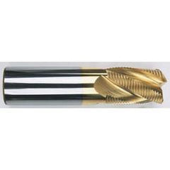 1/4" Dia. - 2-1/2 OAL - Chip Breaker-Solid CBD - TiCN-Single End Roughing End Mill - 4 FL - Apex Tool & Supply