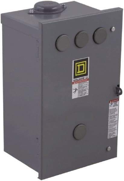 Square D - 3R NEMA Rated, 4 Pole, Electrically Held Lighting Contactor - 20 A (Tungsten), 30 A (Fluorescent), 110 VAC at 50 Hz, 120 VAC at 60 Hz, 4NO Contact Configuration - Apex Tool & Supply