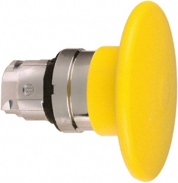 Schneider Electric - 22mm Mount Hole, Extended Mushroom Head, Pushbutton Switch Only - Round, Yellow Pushbutton, Nonilluminated, Momentary (MO) - Apex Tool & Supply