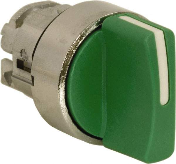 Schneider Electric - 22mm Mount Hole, 3 Position, Handle Operated, Selector Switch Only - Green, Momentary (MO), Nonilluminated, Shock, Vibration and Water Resistant - Apex Tool & Supply