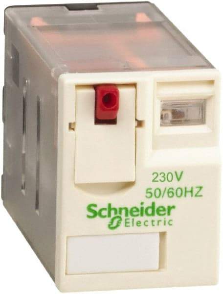 Schneider Electric - 2,500 VA Power Rating, Electromechanical Plug-in General Purpose Relay - 10 Amp at 250/277 VAC & 28/30 VDC, 5 at 250 VAC & 28 VDC, 3CO, 230 VAC at 50/60 Hz - Apex Tool & Supply