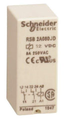 Schneider Electric - 2,000 VA Power Rating, Electromechanical Plug-in General Purpose Relay - 8 Amp at 250 VAC & 28 VDC, 2CO, 12 VDC - Apex Tool & Supply