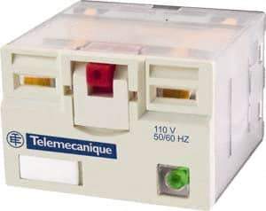 Schneider Electric - 3,750 VA Power Rating, Electromechanical Plug-in General Purpose Relay - 15 Amp at 250 VAC & 28 VDC, 4CO, 12 VDC - Apex Tool & Supply