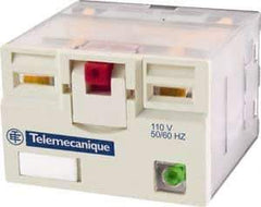Schneider Electric - 3,750 VA Power Rating, Electromechanical Plug-in General Purpose Relay - 15 Amp at 250 VAC & 28 VDC, 4CO, 24 VAC - Apex Tool & Supply