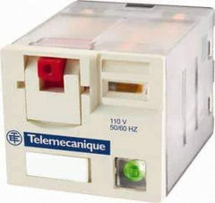 Schneider Electric - 3,750 VA Power Rating, Electromechanical Plug-in General Purpose Relay - 15 Amp at 250 VAC & 28 VDC, 3CO, 48 VDC - Apex Tool & Supply
