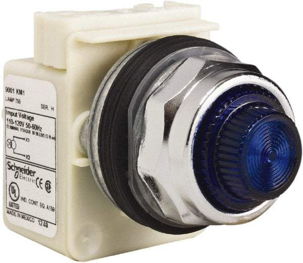 Schneider Electric - 120 VAC Blue Lens Indicating Light - Screw Clamp Connector - Apex Tool & Supply