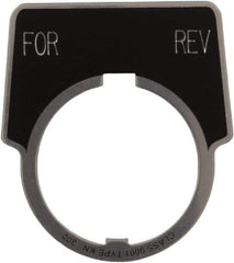 Schneider Electric - Aluminum Legend Plate - Forward-Reverse - Black Background, 30mm Hole Diameter, 1-3/4 Inch Wide - Apex Tool & Supply