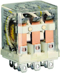 Square D - 1/2 hp at 120 Volt & 3/4 hp at 240 Volt, Electromechanical Plug-in General Purpose Relay - 10 Amp at 250 VAC, 3PDT, 120 VAC at 50/60 Hz - Apex Tool & Supply