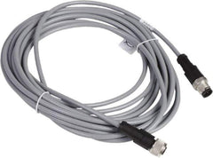 Telemecanique Sensors - 3 Amp, M12 4 Pin Female Straight (End 2), M12 4 Pin Male Straight (End 1) Jumper Cable Sensor and Receptacle - 250 VAC, 300 VDC, 5m Cable Length, IP65 Ingress Rating - Apex Tool & Supply