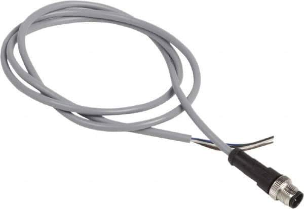 Telemecanique Sensors - 3 Amp, M12 4 Pin Male Straight Cordset Sensor and Receptacle - 250 VAC, 300 VDC, 1m Cable Length, IP67 Ingress Rating - Apex Tool & Supply