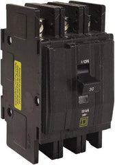 Square D - 45 Amp, 240 VAC, 3 Pole, DIN Rail Mounted, Flush Mount, Surface Mount Miniature Circuit Breaker - Thermal Magnetic Trip, 10 kA at 120/240 VAC Breaking Capacity, 14-2 (Aluminum), 14-2 (Copper) AWG, 74mm Deep x 103mm High x 19mm Wide - Apex Tool & Supply