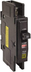 Square D - 15 Amp, 120/240 VAC, 1 Pole, DIN Rail Mounted, Flush Mount, Surface Mount Miniature Circuit Breaker - Thermal Magnetic Trip, 10 kA at 120/240 VAC Breaking Capacity, 14-2 (Aluminum), 14-2 (Copper) AWG, 74mm Deep x 103mm High x 19mm Wide - Apex Tool & Supply