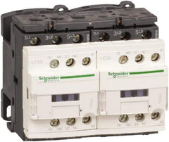 Schneider Electric - 3 Pole, 110 Coil VAC at 50/60 Hz, 12 Amp at 440 VAC, Reversible IEC Contactor - 1 Phase hp: 1 at 115 VAC, 2 at 230/240 VAC, 3 Phase hp: 10 at 575/600 VAC, 3 at 200/208 VAC, 3 at 230/240 VAC, 7.5 at 460/480 VAC - Apex Tool & Supply