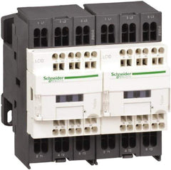 Schneider Electric - 3 Pole, 24 Coil VDC, 12 Amp at 440 VAC, Reversible IEC Contactor - 1 Phase hp: 1 at 115 VAC, 2 at 230/240 VAC, 3 Phase hp: 10 at 575/600 VAC, 3 at 200/208 VAC, 3 at 230/240 VAC, 7.5 at 460/480 VAC - Apex Tool & Supply