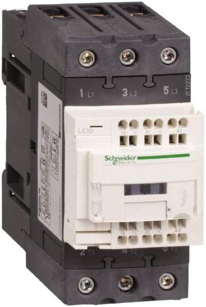 Schneider Electric - 3 Pole, 115 Coil VAC at 50/60 Hz, 40 Amp at 440 VAC, Nonreversible IEC Contactor - CCC, CSA, CSA C22.2 No. 14, EN/IEC 60947-4-1, EN/IEC 60947-5-1, GOST, RoHS Compliant, UL 508, UL Listed - Apex Tool & Supply