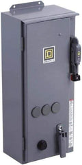 Square D - 3 Pole, 600 VAC, 27 Continuous Amp, 10 hp, Enclosed NEMA Combination Starter - NEMA 12, 30 Amp Short Circuit Protection - Apex Tool & Supply