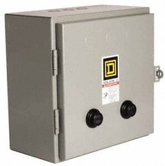 Square D - 110 Coil VAC at 50 Hz, 120 Coil VAC at 60 Hz, 18 Amp, Nonreversible Enclosed Enclosure NEMA Motor Starter - 1 Phase hp: 3 at 200 Volt, 3 at 230 Volt, 5 at 460-575 Volt, 1 Enclosure Rating - Apex Tool & Supply