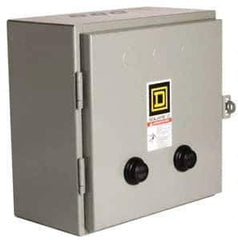 Square D - 110 Coil VAC at 50 Hz, 120 Coil VAC at 60 Hz, 18 Amp, Nonreversible Enclosed Enclosure NEMA Motor Starter - 1 Phase hp: 3 at 200 Volt, 3 at 230 Volt, 5 at 460-575 Volt, 1 Enclosure Rating - Apex Tool & Supply