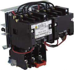Square D - 220 Coil VAC at 50 Hz, 240 Coil VAC at 60 Hz, 27 Amp, NEMA Size 1, Reversible Open Enclosure NEMA Motor Starter - 1 Phase hp: 2 at 115 VAC, 3 at 230 VAC - Apex Tool & Supply
