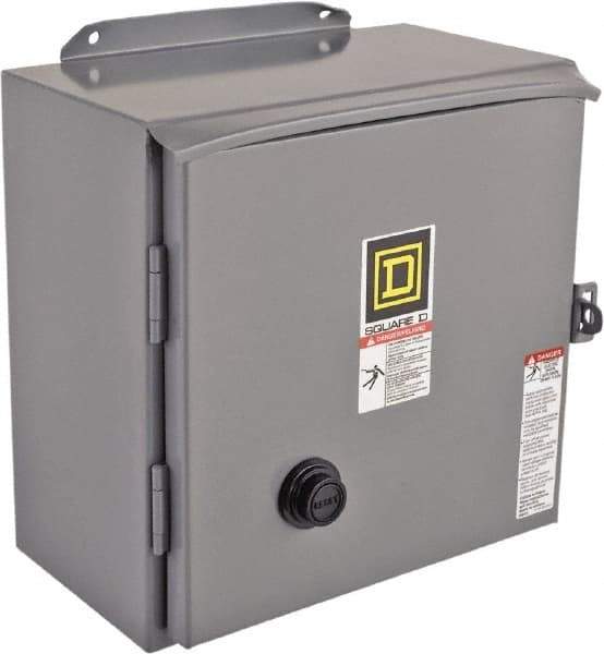 Square D - 110 Coil VAC at 50 Hz, 120 Coil VAC at 60 Hz, 45 Amp, NEMA Size 2, Reversible Enclosed Enclosure NEMA Motor Starter - 25 hp at 1 Phase, 12 Enclosure Rating - Apex Tool & Supply