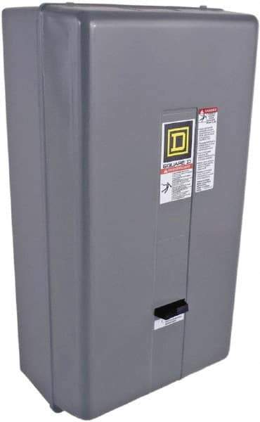 Square D - 220 Coil VAC at 50 Hz, 240 Coil VAC at 60 Hz, 135 Amp, NEMA Size 4, Nonreversible Enclosed Enclosure NEMA Motor Starter - 50 hp at 1 Phase, 1 Enclosure Rating - Apex Tool & Supply