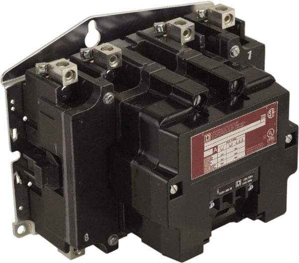 Square D - No Enclosure, 4 Pole, Electrically Held Lighting Contactor - 100 A (Tungsten), 220 VAC at 50 Hz, 240 VAC at 60 Hz - Apex Tool & Supply
