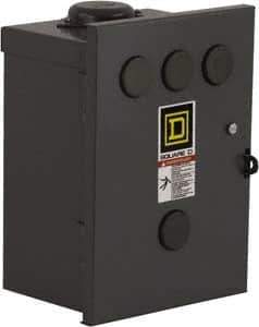 Square D - 3R NEMA Rated, 2 Pole, Electrically Held Lighting Contactor - 30 A (Tungsten), 110 VAC at 50 Hz, 120 VAC at 60 Hz - Apex Tool & Supply