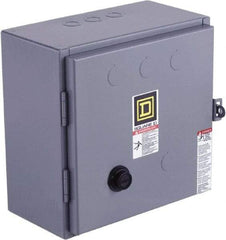 Square D - 110 Coil VAC at 50 Hz, 120 Coil VAC at 60 Hz, 45 Amp, NEMA Size 2, Reversible Enclosed Enclosure NEMA Motor Starter - 3 Phase hp: 10 at 200 VAC, 15 at 230 VAC, 25 at 460 VAC, 25 at 575 VAC, 1 Enclosure Rating - Apex Tool & Supply