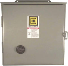 Square D - 120 Coil VAC at 60 Hz, 480 Coil VAC at 60 Hz, 27 Amp, NEMA Size 1, Reversible Enclosed Enclosure NEMA Motor Starter - 3 Phase hp: 10 at 460 VAC, 10 at 575 VAC, 7-1/2 at 200 VAC, 7-1/2 at 230 VAC, 12 Enclosure Rating - Apex Tool & Supply