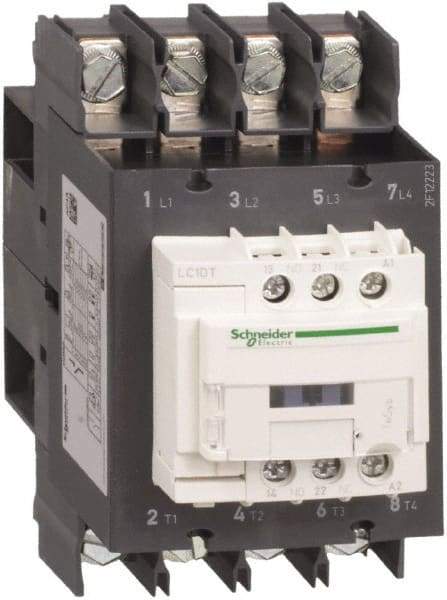 Schneider Electric - 4 Pole, 24 Coil VDC, 80 Amp at 440 VAC, Nonreversible IEC Contactor - Bureau Veritas, CCC, CSA, CSA C22.2 No. 14, DNV, EN/IEC 60947-4-1, EN/IEC 60947-5-1, GL, GOST, LROS, RINA, UL 508, UL Listed - Apex Tool & Supply