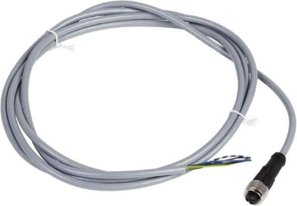 Telemecanique Sensors - 3 Amp, M12 5 Pin Female Straight Cordset Sensor and Receptacle - 250 VAC, 300 VDC, 2m Cable Length, IP67 Ingress Rating - Apex Tool & Supply
