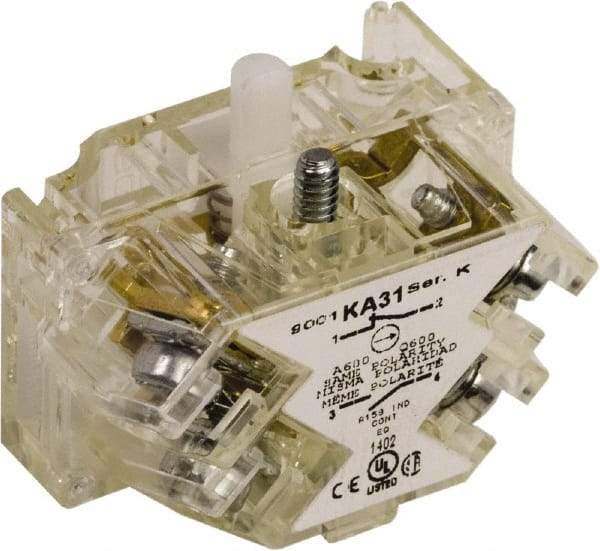 Schneider Electric - NO/NC, 5 Amp, Electrical Switch Contact Block - 300 V, Screw Terminal, 1.18 Inch Hole, 30mm Hole - Apex Tool & Supply