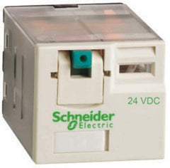 Schneider Electric - 3,750 VA Power Rating, Electromechanical Plug-in General Purpose Relay - 15 Amp at 250 VAC & 28 VDC, 4CO, 24 VDC - Apex Tool & Supply
